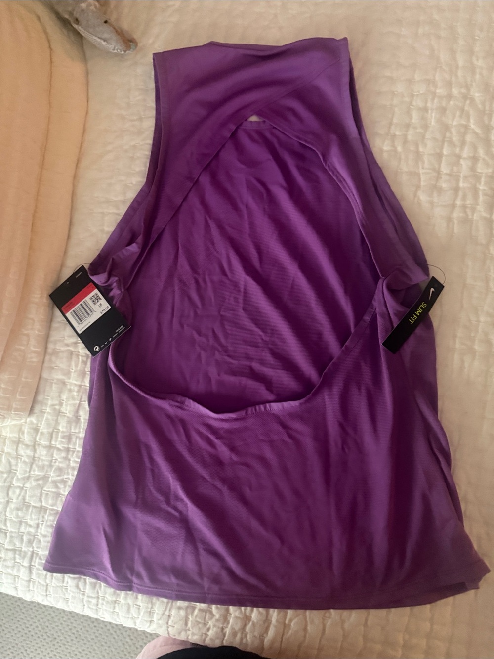 Nike Women's Purple backless Athletic Tank Top - Picture 4 of 4